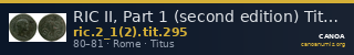 RIC II, Part 1 (second edition) Titus 295 — CANOA