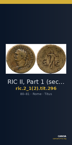 RIC II, Part 1 (second edition) Titus 296 — CANOA