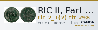 RIC II, Part 1 (second edition) Titus 298 — CANOA