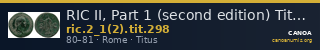 RIC II, Part 1 (second edition) Titus 298 — CANOA