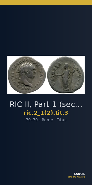 RIC II, Part 1 (second edition) Titus 3 — CANOA