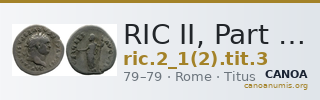 RIC II, Part 1 (second edition) Titus 3 — CANOA