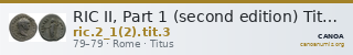 RIC II, Part 1 (second edition) Titus 3 — CANOA