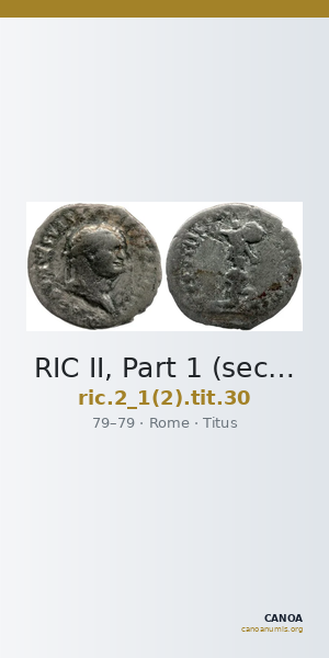 RIC II, Part 1 (second edition) Titus 30 — CANOA