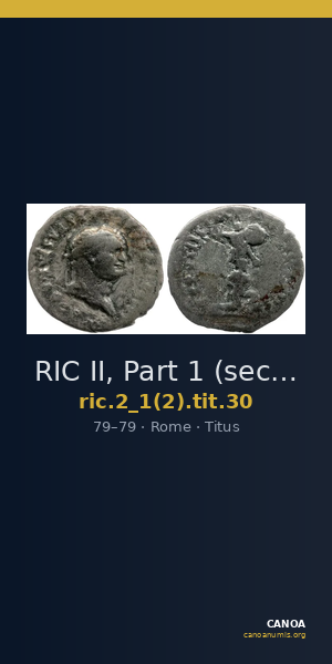 RIC II, Part 1 (second edition) Titus 30 — CANOA