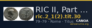 RIC II, Part 1 (second edition) Titus 30 — CANOA