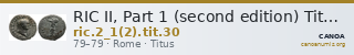 RIC II, Part 1 (second edition) Titus 30 — CANOA
