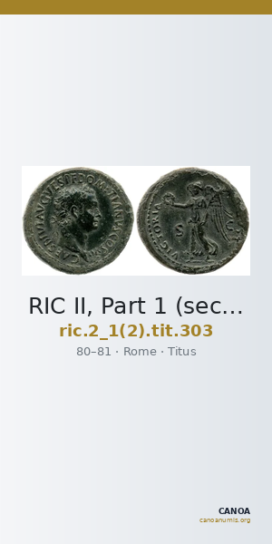 RIC II, Part 1 (second edition) Titus 303 — CANOA