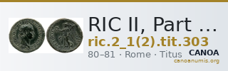 RIC II, Part 1 (second edition) Titus 303 — CANOA