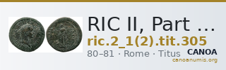 RIC II, Part 1 (second edition) Titus 305 — CANOA