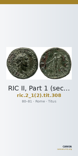 RIC II, Part 1 (second edition) Titus 308 — CANOA