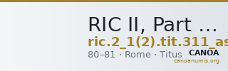 RIC II, Part 1 (second edition) Titus 311 (as) — CANOA