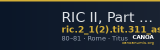 RIC II, Part 1 (second edition) Titus 311 (as) — CANOA