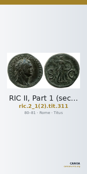 RIC II, Part 1 (second edition) Titus 311 — CANOA