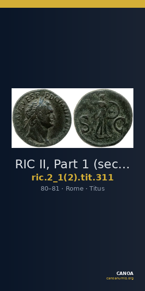 RIC II, Part 1 (second edition) Titus 311 — CANOA