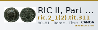 RIC II, Part 1 (second edition) Titus 311 — CANOA