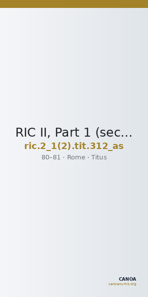 RIC II, Part 1 (second edition) Titus 312 (as) — CANOA