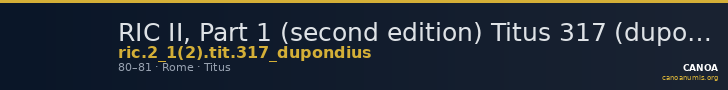 RIC II, Part 1 (second edition) Titus 317 (dupondius) — CANOA