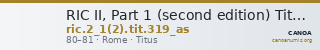 RIC II, Part 1 (second edition) Titus 319 (as) — CANOA