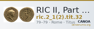 RIC II, Part 1 (second edition) Titus 32 — CANOA