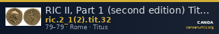 RIC II, Part 1 (second edition) Titus 32 — CANOA