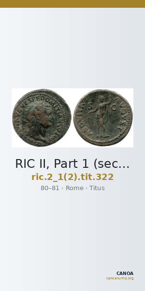 RIC II, Part 1 (second edition) Titus 322 — CANOA