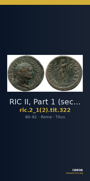 RIC II, Part 1 (second edition) Titus 322 — CANOA