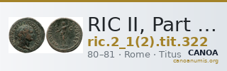 RIC II, Part 1 (second edition) Titus 322 — CANOA