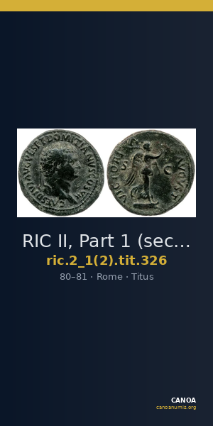 RIC II, Part 1 (second edition) Titus 326 — CANOA