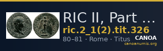 RIC II, Part 1 (second edition) Titus 326 — CANOA