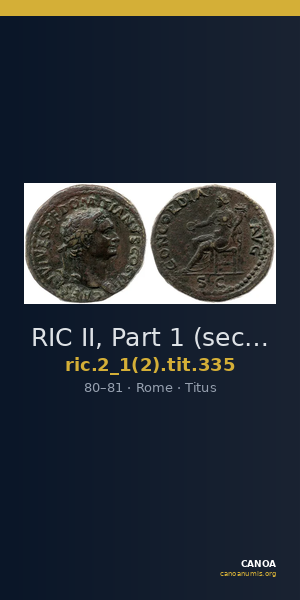 RIC II, Part 1 (second edition) Titus 335 — CANOA