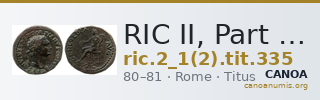 RIC II, Part 1 (second edition) Titus 335 — CANOA