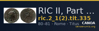 RIC II, Part 1 (second edition) Titus 335 — CANOA