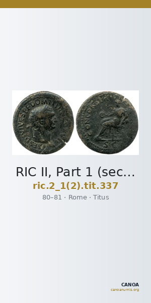 RIC II, Part 1 (second edition) Titus 337 — CANOA
