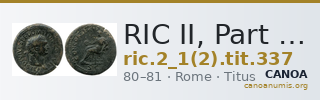 RIC II, Part 1 (second edition) Titus 337 — CANOA