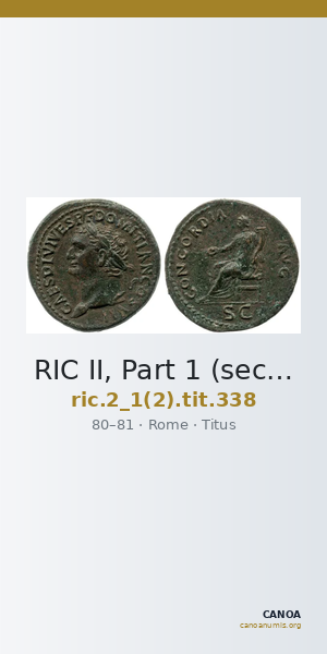RIC II, Part 1 (second edition) Titus 338 — CANOA