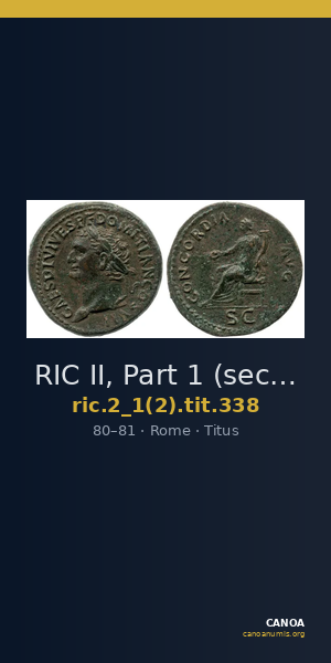 RIC II, Part 1 (second edition) Titus 338 — CANOA