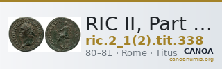 RIC II, Part 1 (second edition) Titus 338 — CANOA