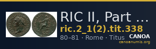 RIC II, Part 1 (second edition) Titus 338 — CANOA