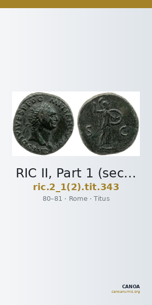 RIC II, Part 1 (second edition) Titus 343 — CANOA