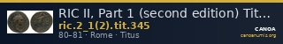 RIC II, Part 1 (second edition) Titus 345 — CANOA