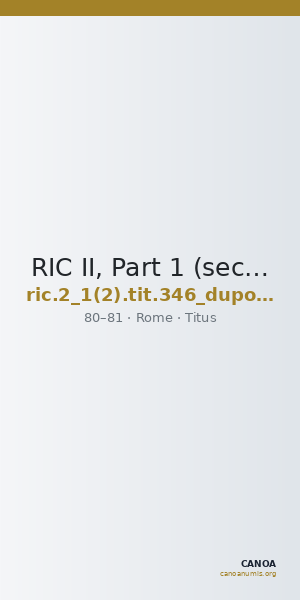 RIC II, Part 1 (second edition) Titus 346 (dupondius) — CANOA