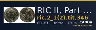 RIC II, Part 1 (second edition) Titus 346 — CANOA