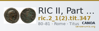 RIC II, Part 1 (second edition) Titus 347 — CANOA
