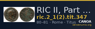 RIC II, Part 1 (second edition) Titus 347 — CANOA