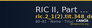RIC II, Part 1 (second edition) Titus 348 (dupondius) — CANOA