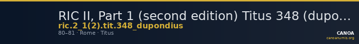 RIC II, Part 1 (second edition) Titus 348 (dupondius) — CANOA