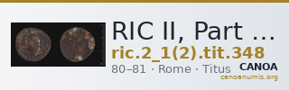 RIC II, Part 1 (second edition) Titus 348 — CANOA