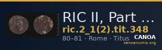RIC II, Part 1 (second edition) Titus 348 — CANOA