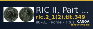 RIC II, Part 1 (second edition) Titus 349 — CANOA